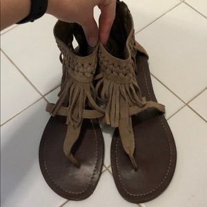 Minnetonka Leather Fringe Sandals